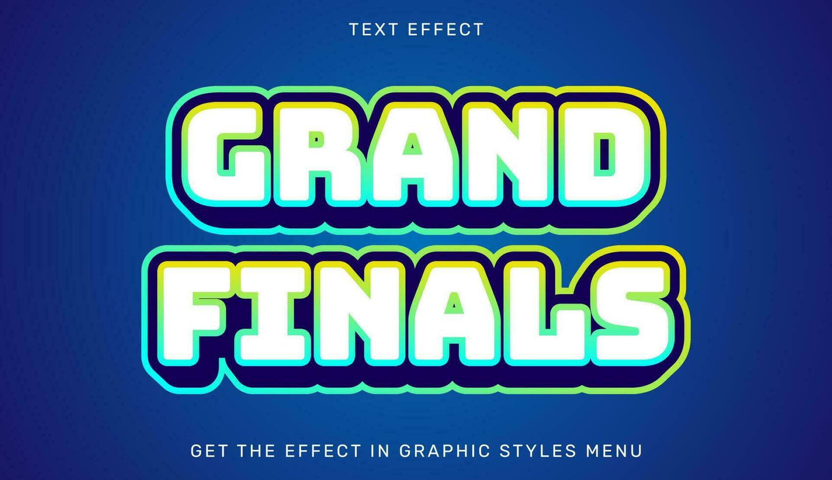 Grand finals editable text effect in 3d style vector