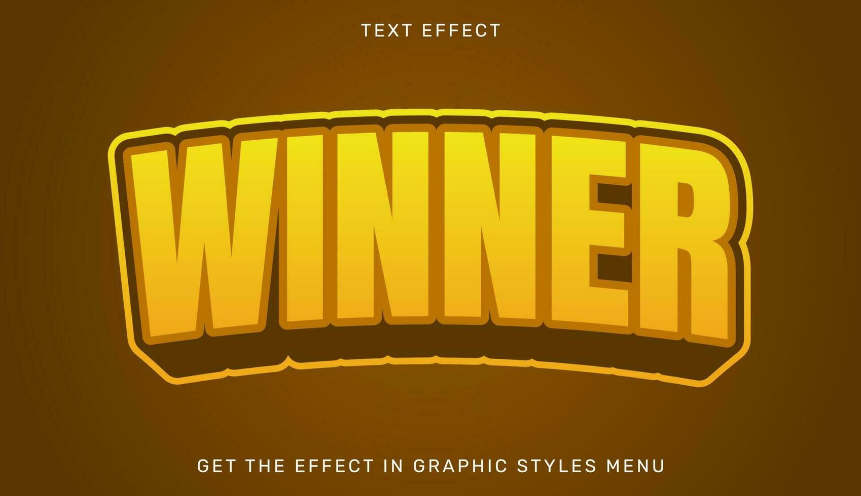 Winner editable text effect in 3d style vector