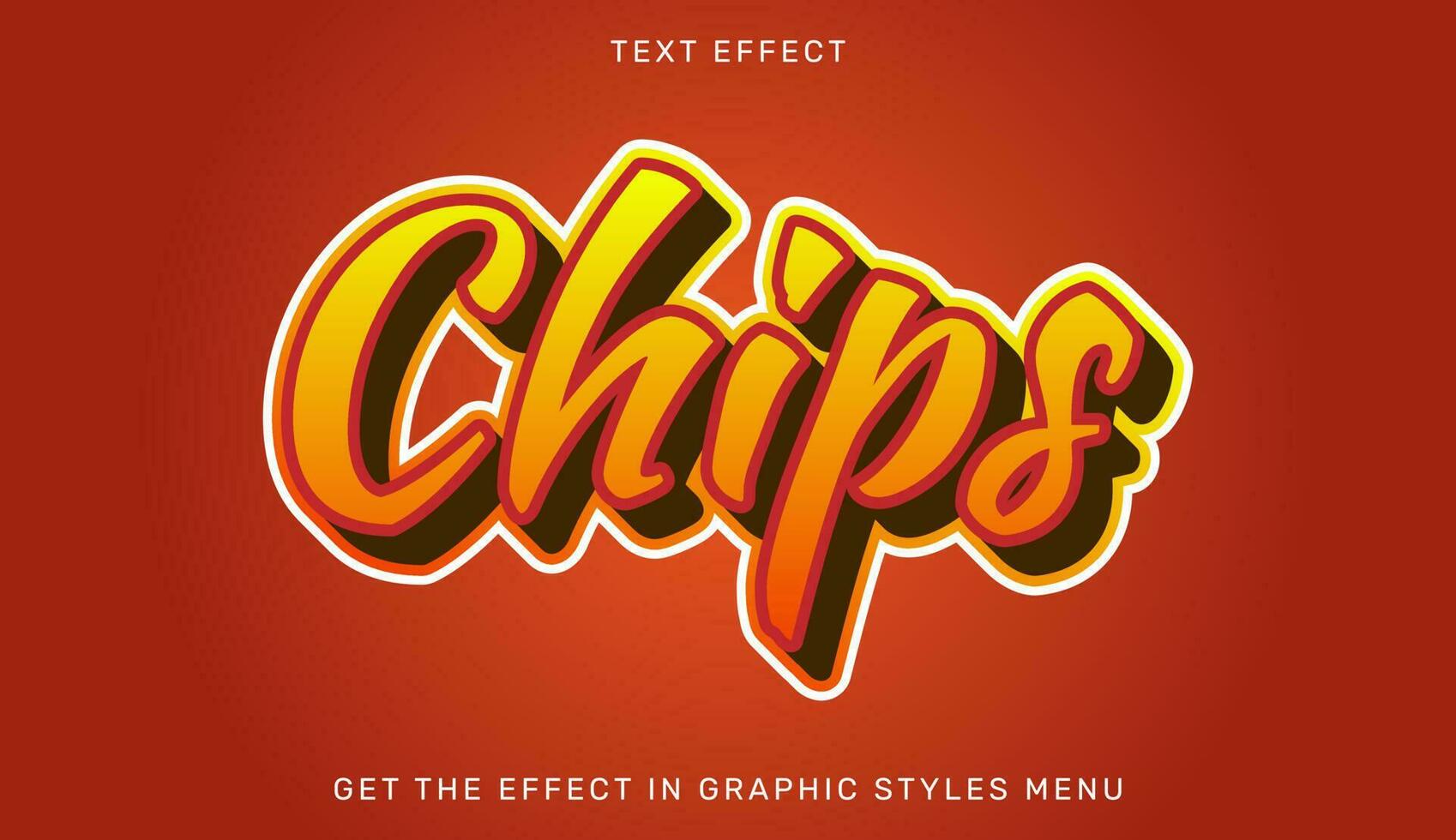 Chips editable text effect in 3d style vector