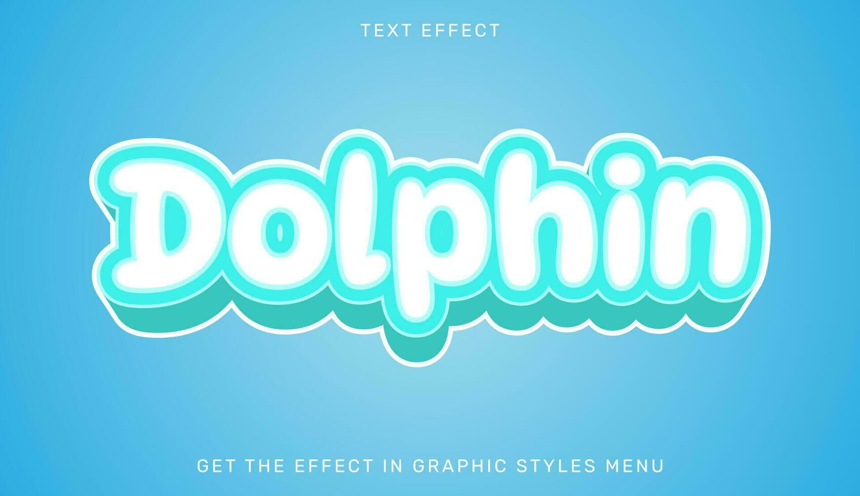 Dolphin editable text effect in 3d style vector
