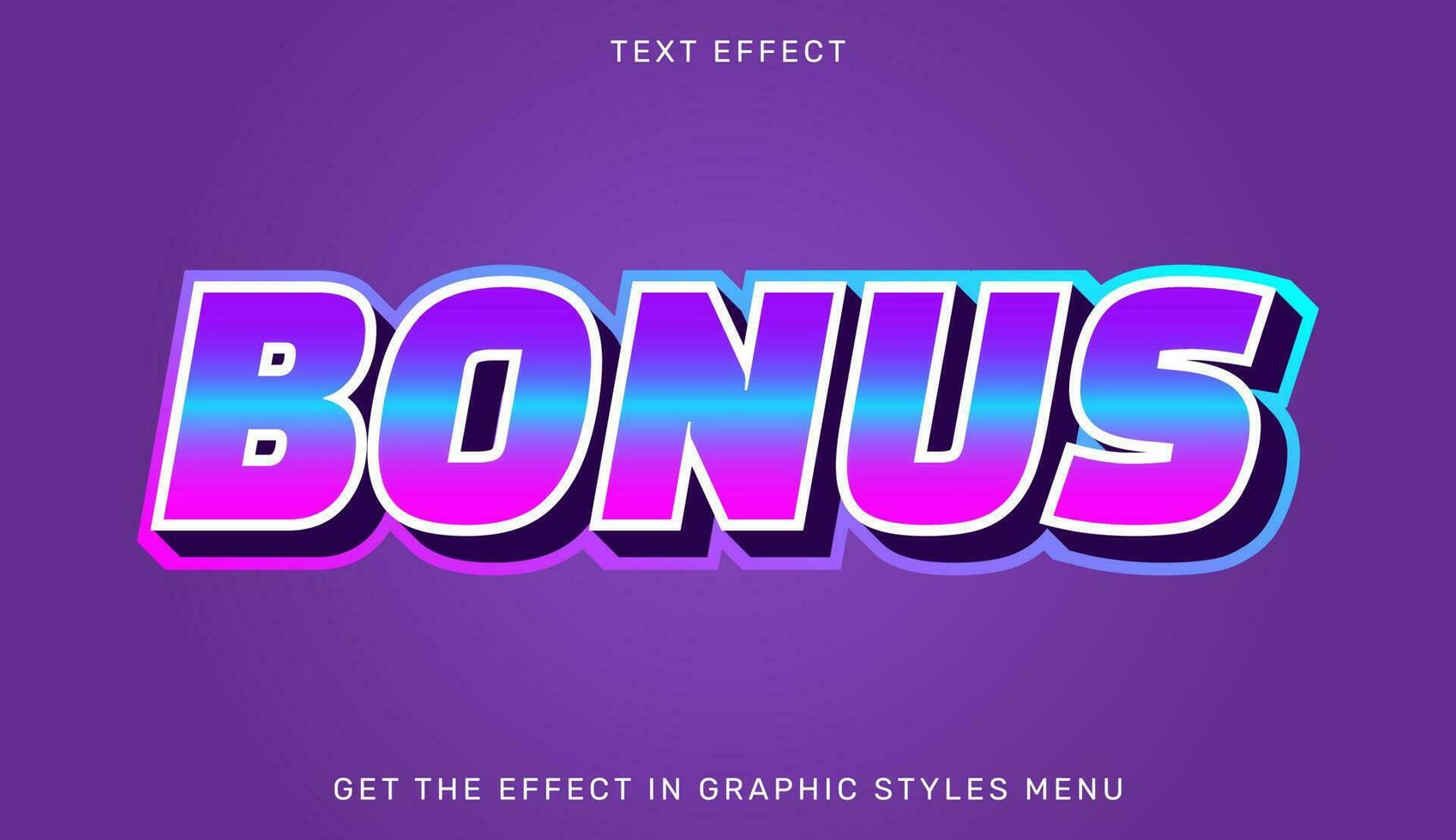 Bonus editable text effect in 3d style vector