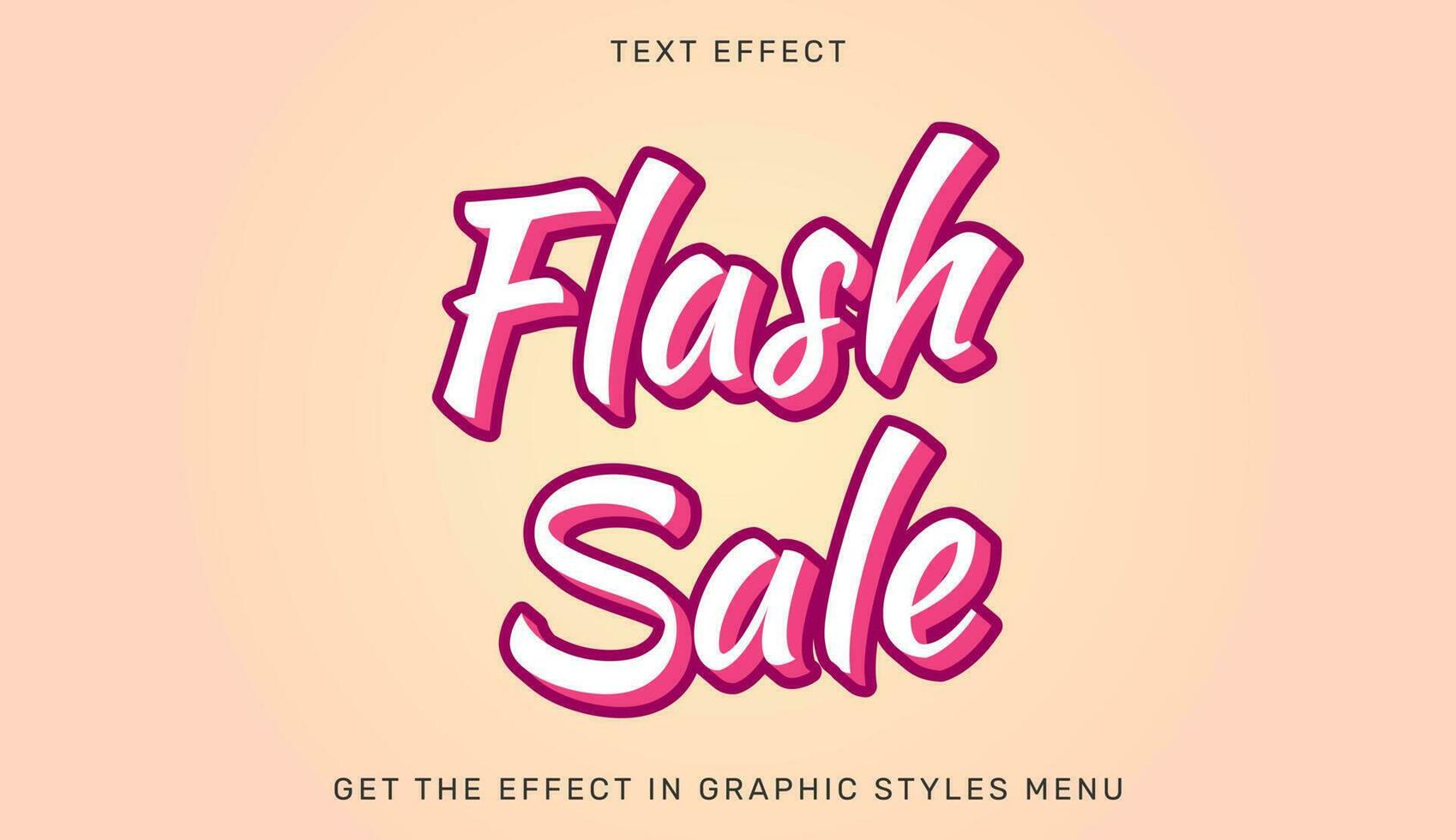 Flash sale editable text effect in 3d style vector