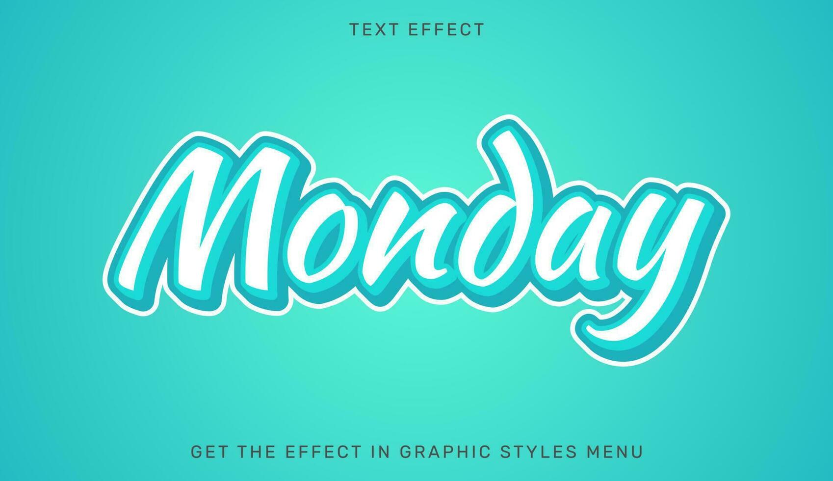Monday editable text effect in 3d style vector