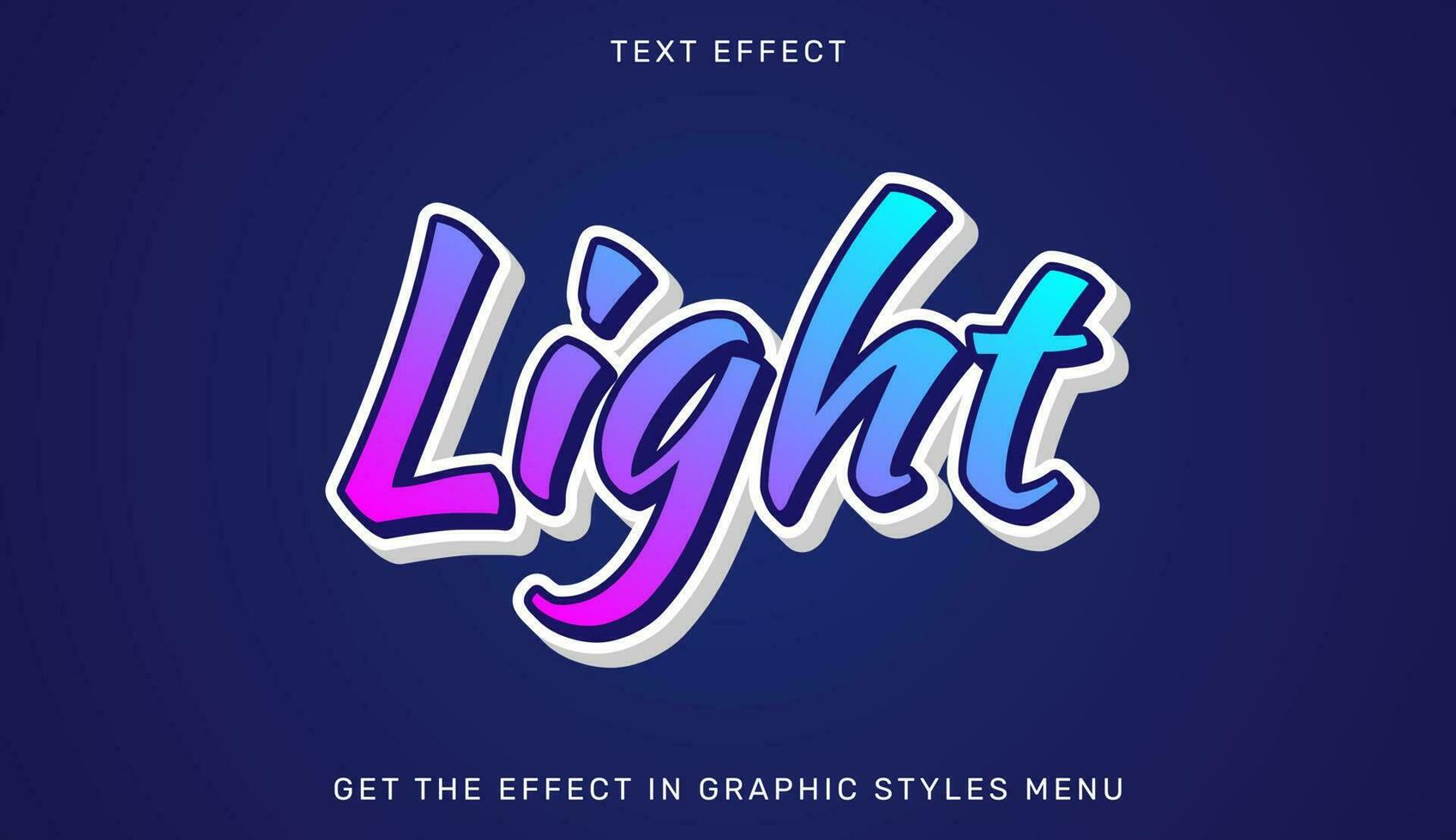 Light editable text effect in 3d style vector