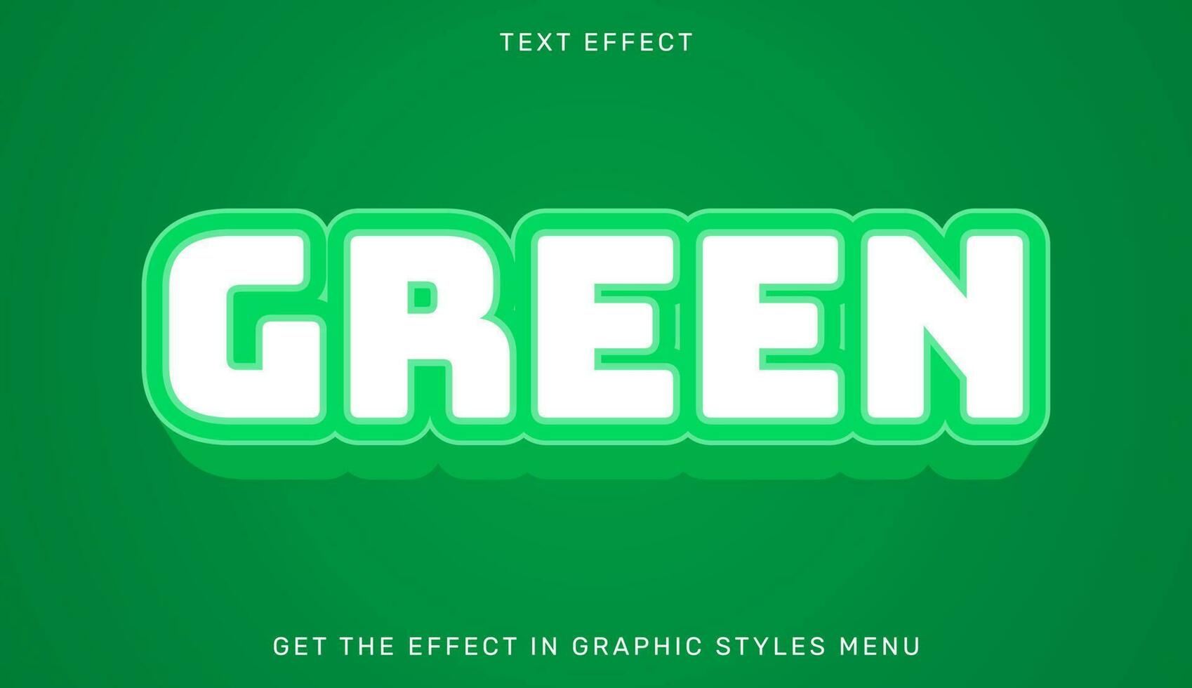 Green editable text effect in 3d style vector
