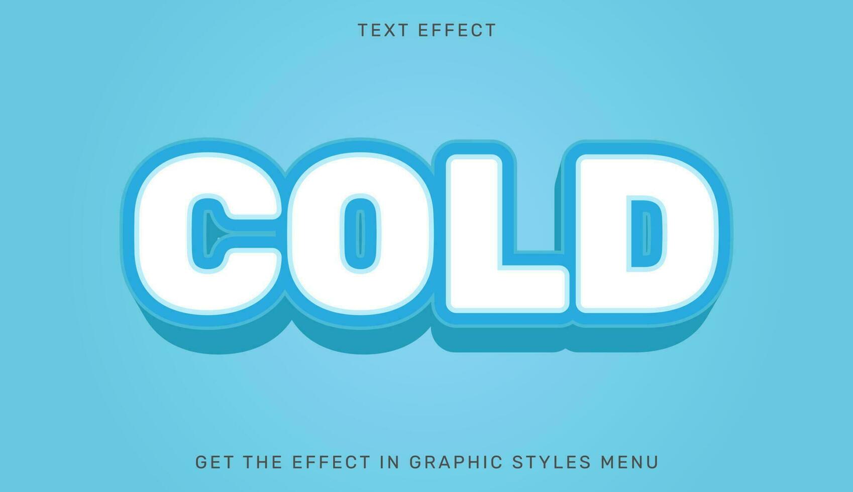 Cold editable text effect in 3d style vector