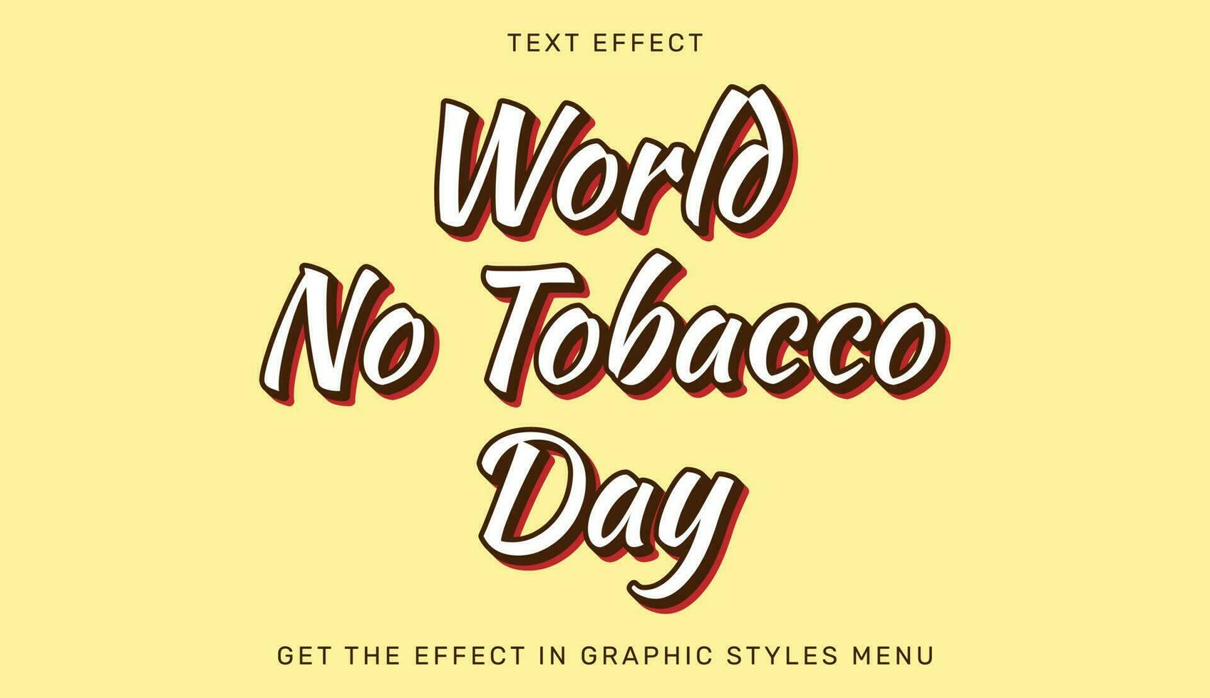 World no tobacco day text effect template vector