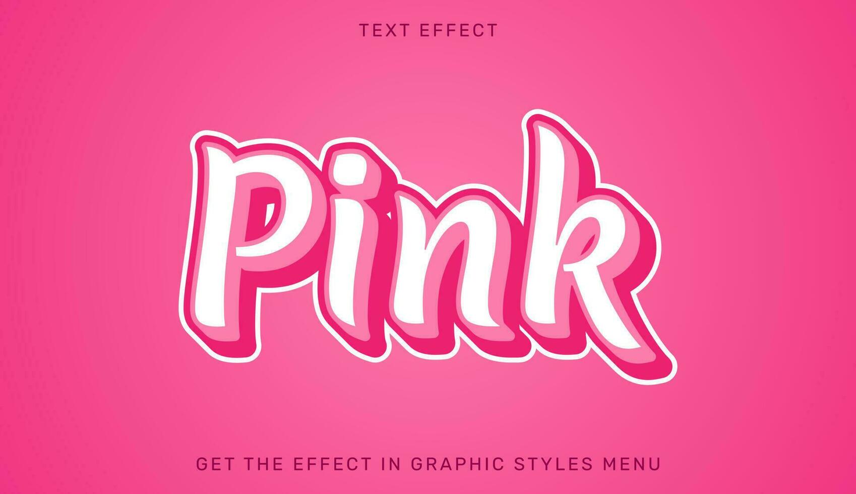 Pink editable text effect in 3d style vector