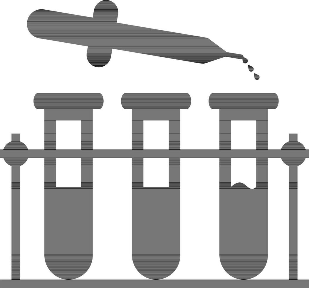 laboratorio prueba tubo con droper icono. vector