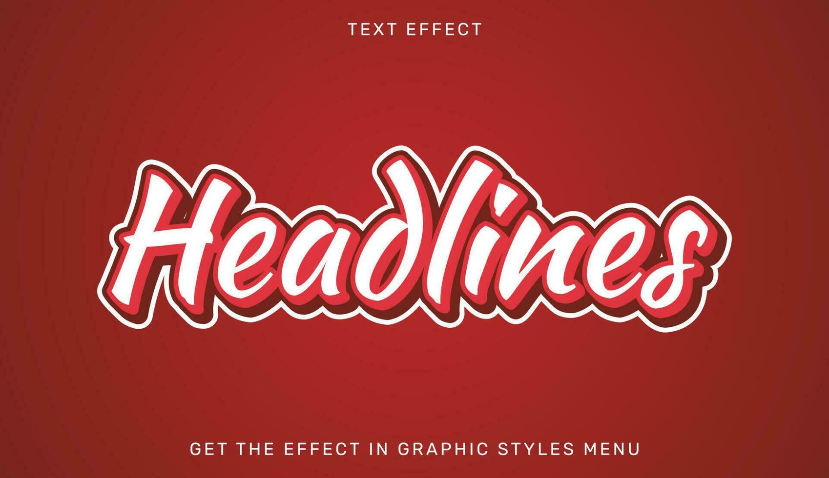 Headlines editable text effect in 3d style vector