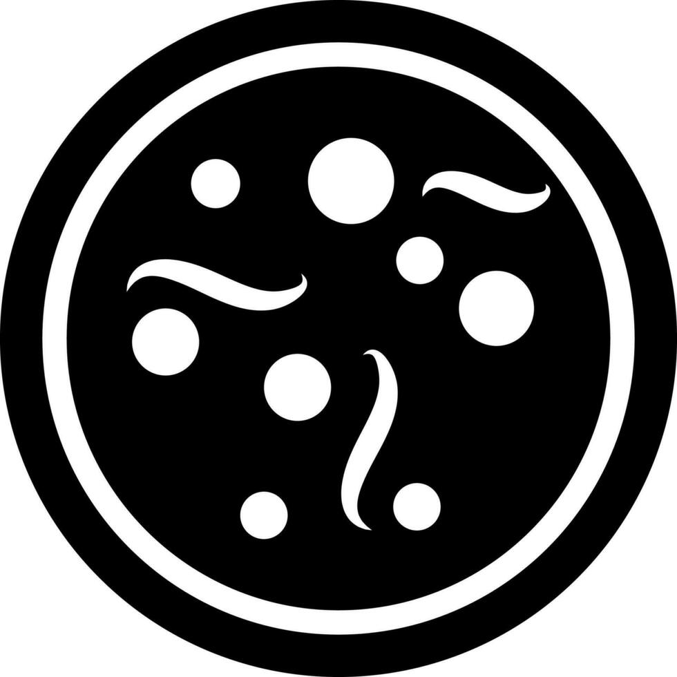 Bacteria in petri dish icon. vector
