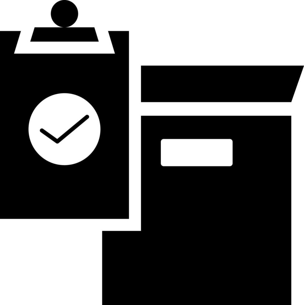 Verification of delivery list clipboard icon or symbol. vector