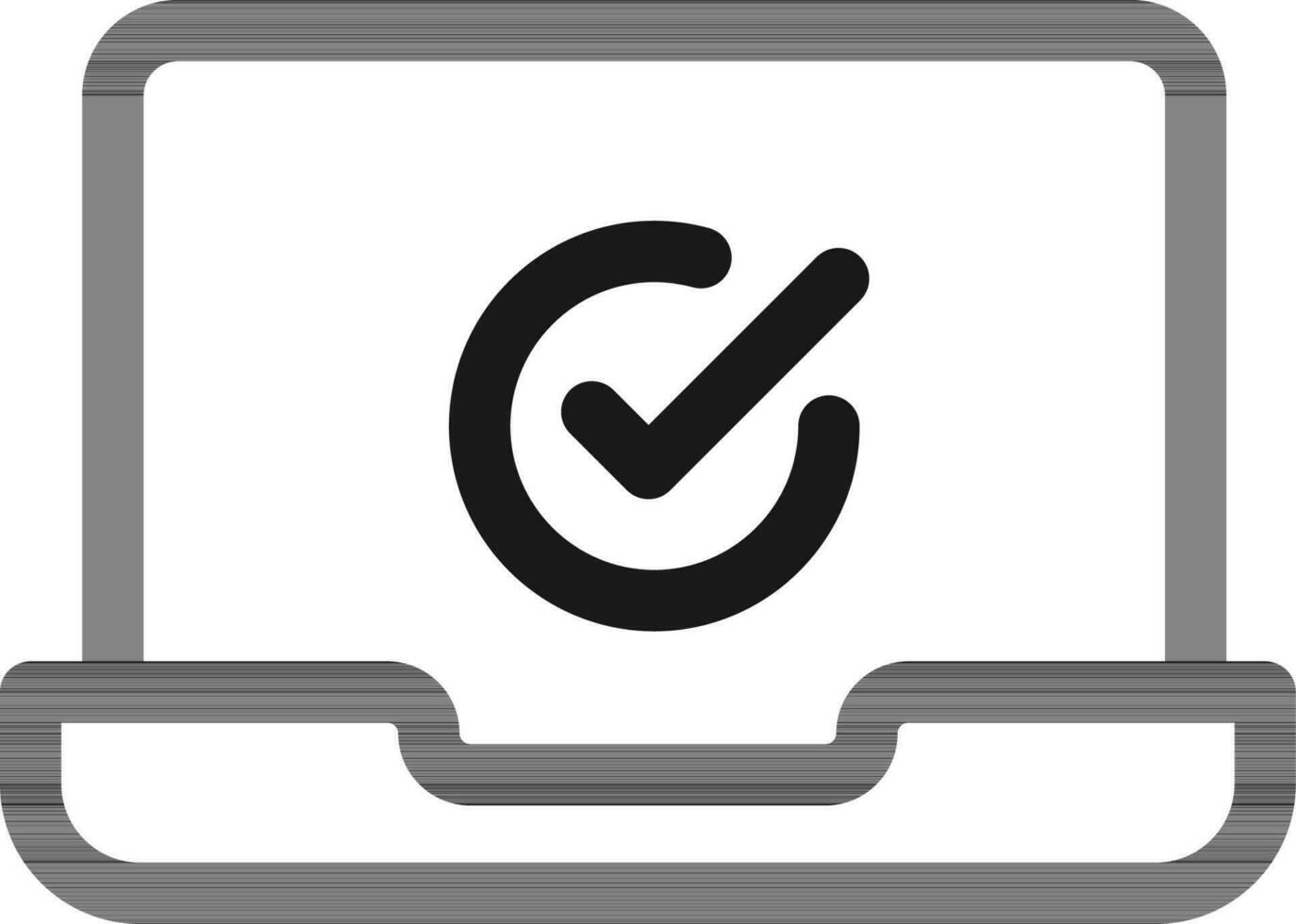 Check mark on laptop screen icon or symbol. 24460182 Vector Art at Vecteezy