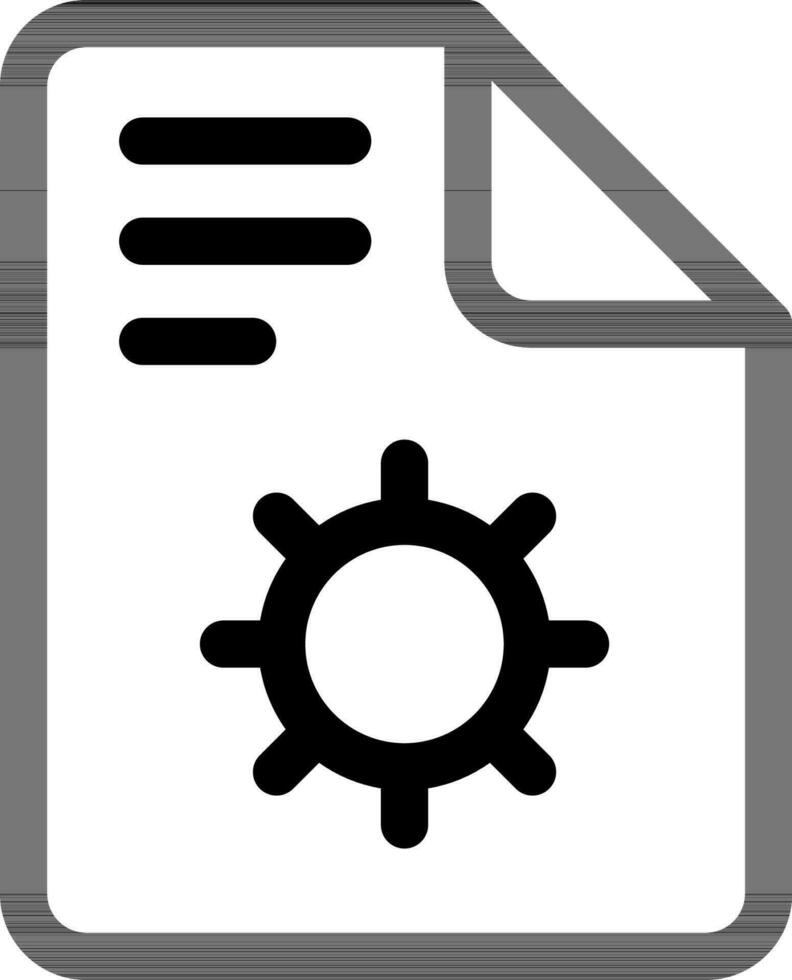 Line art document setting icon in flat style. vector