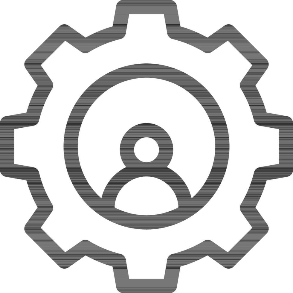 User settings or management icon in line art. vector
