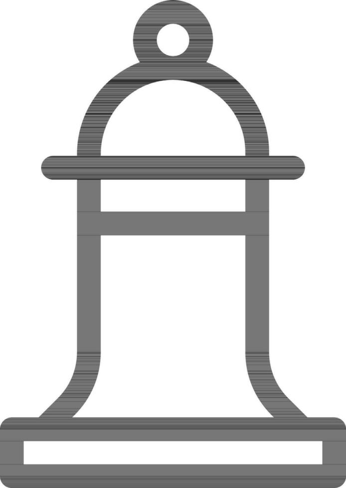 Flat style bishop chess icon in line art. vector