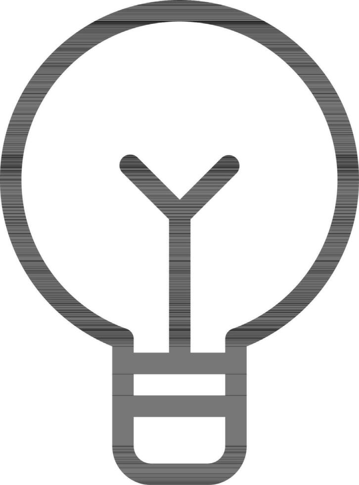 Lighting bulb or idea icon in black line art. vector