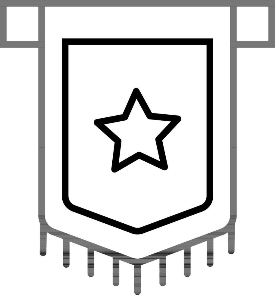 Award flag icon in line art. vector