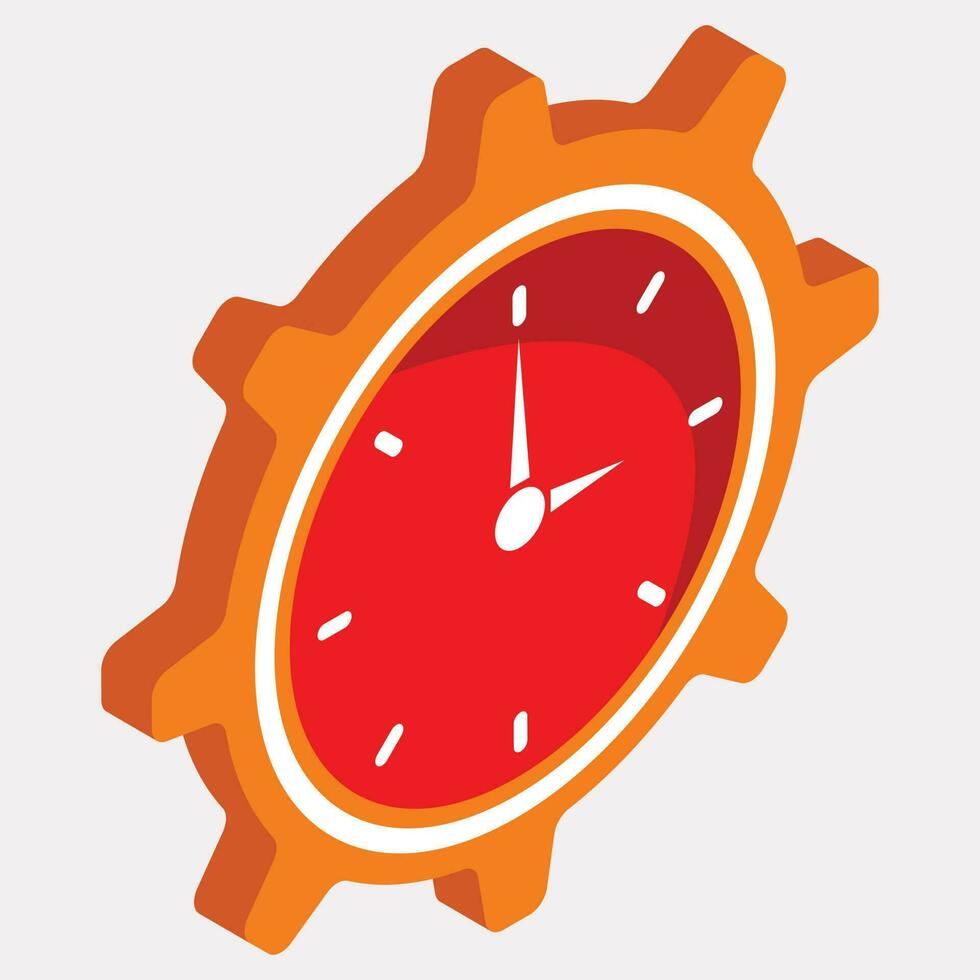 Isolated clock element in isometric style. vector