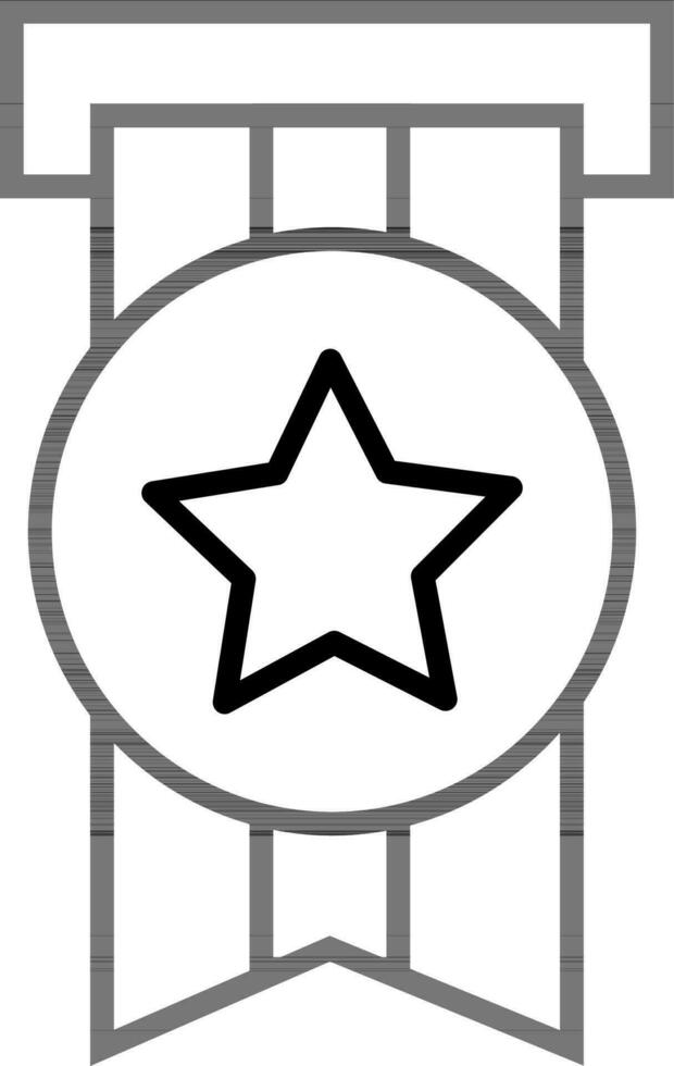 Star badge icon in thin line art. vector