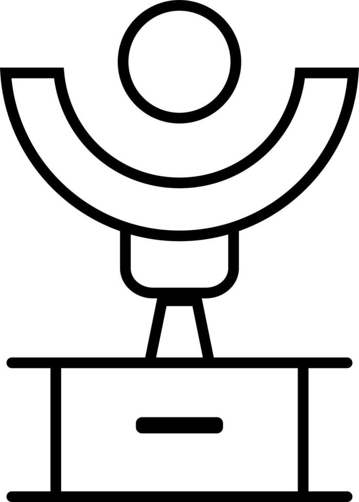 Sport trophy award icon in thin line art. vector