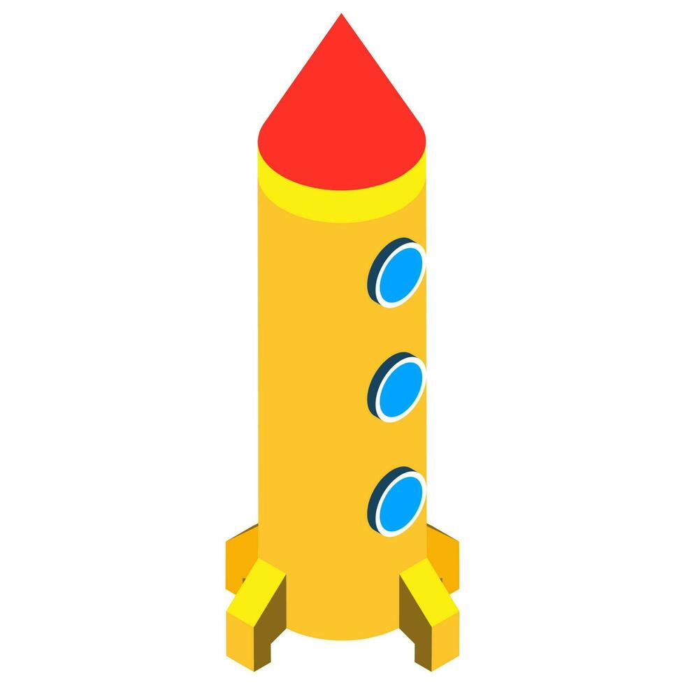 Vector illustration of rocket isometric element.