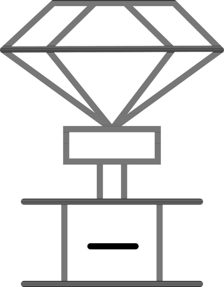 Line art diamond trophy award icon. vector
