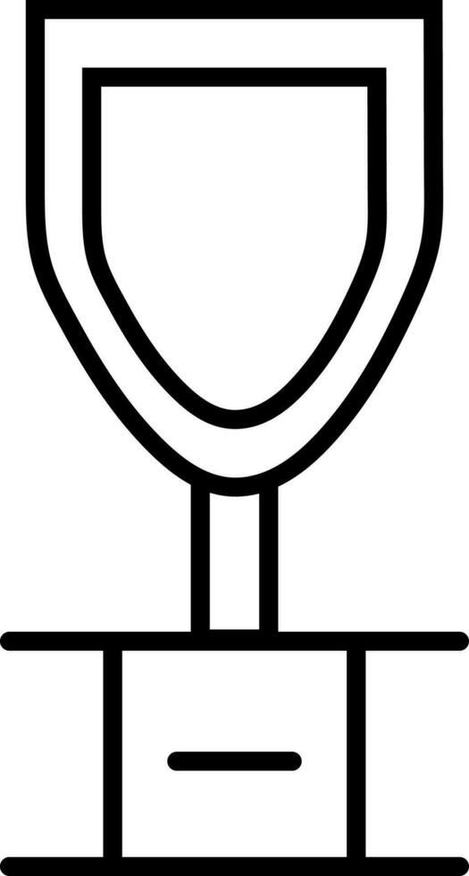 Shield trophy cup icon in line art. vector