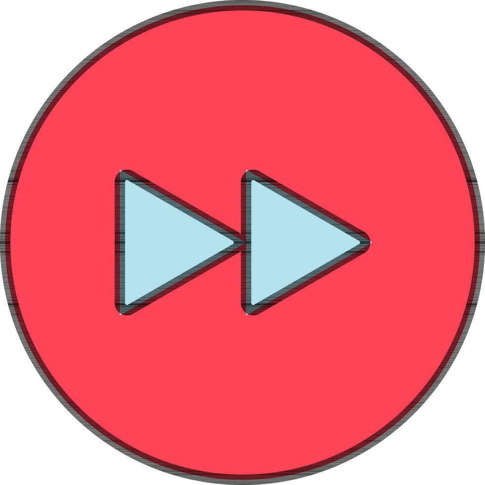 Forward Play Skip Button icon in blue and red color. vector