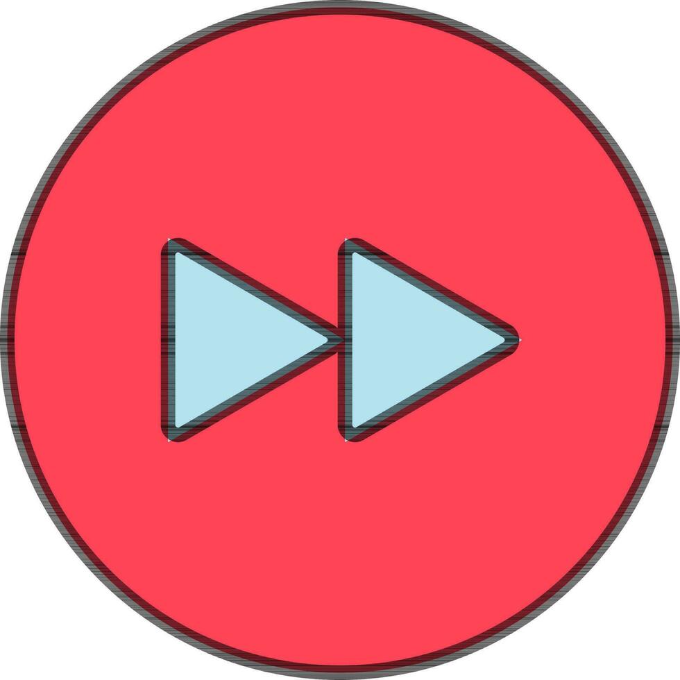 Forward Play Skip Button icon in blue and red color. vector