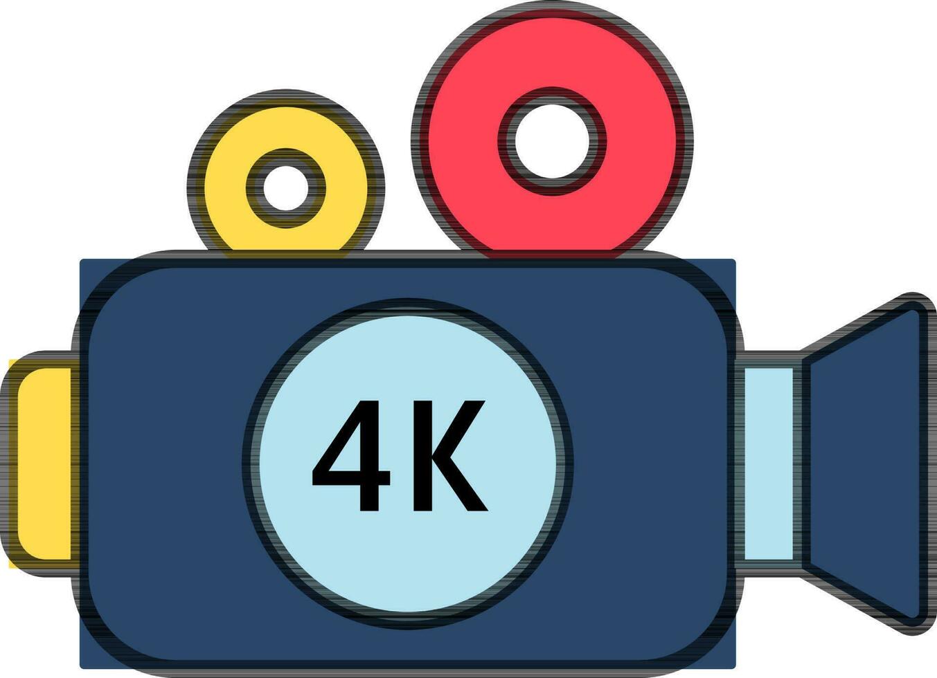 Vector illustration of 4K Video Camera icon.