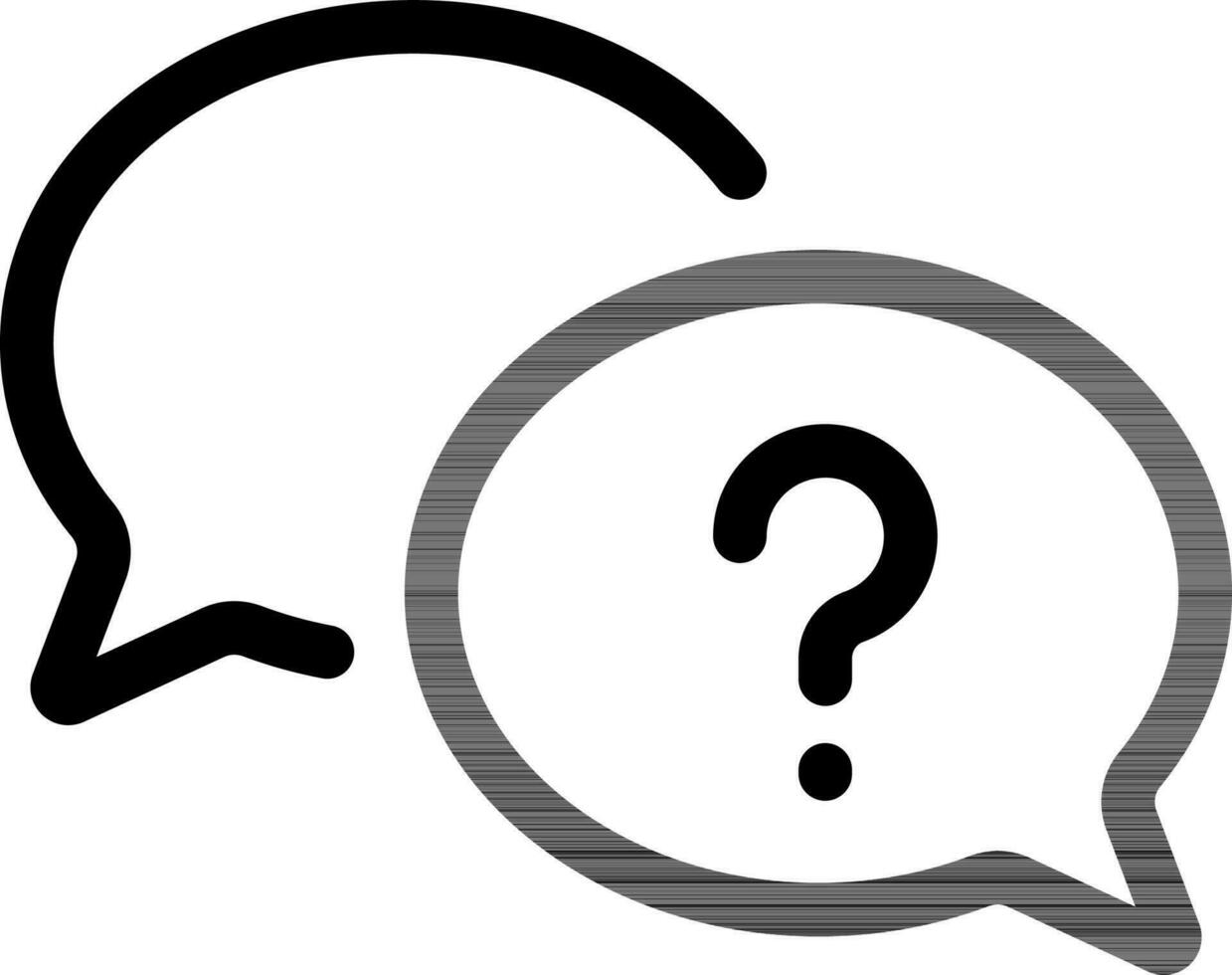 Line art illustration of chat bubble icon or symbol. vector