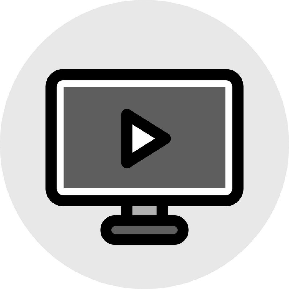 Play Button on Computer Screen icon or symbol. vector