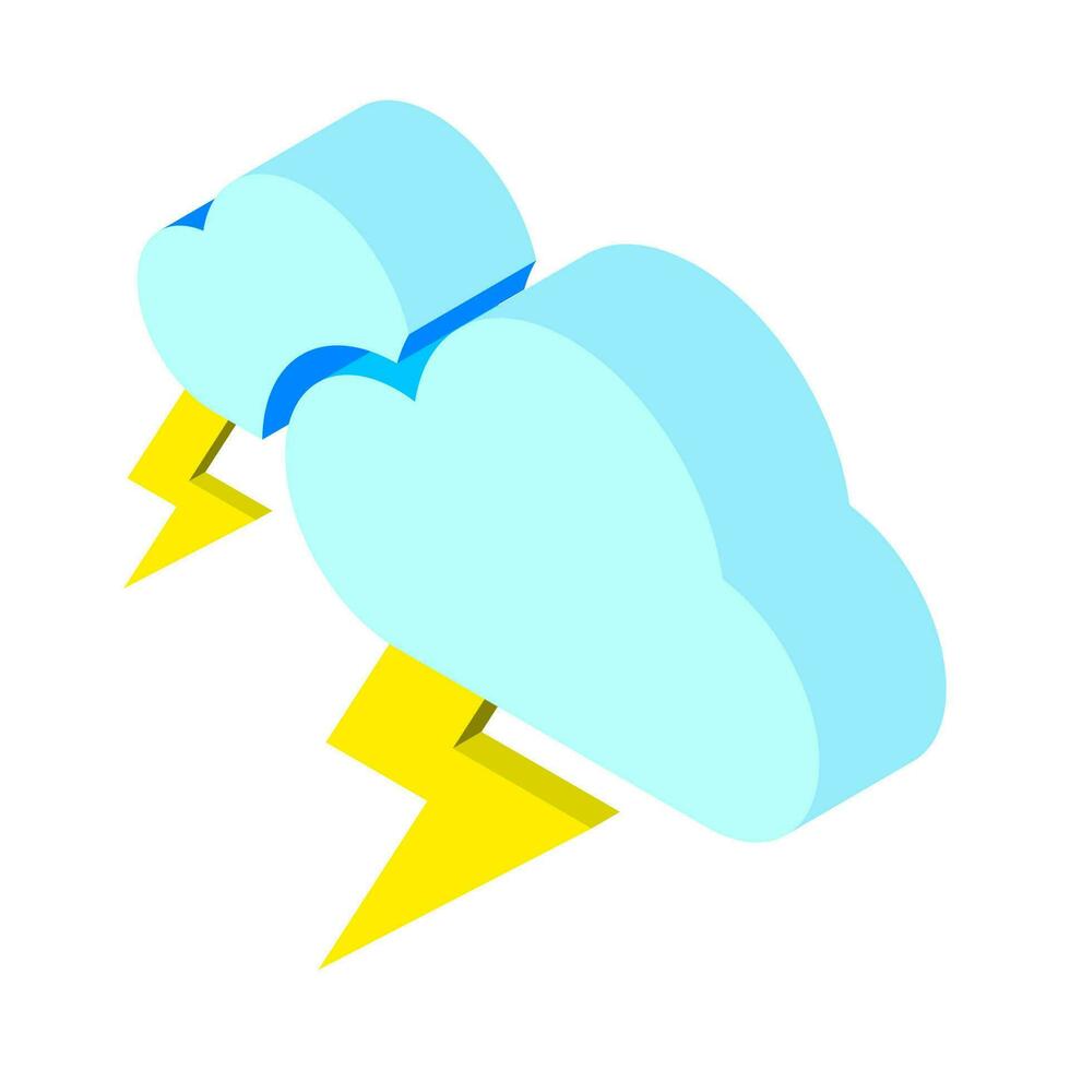 Thunderstorm icon in 3d style. vector