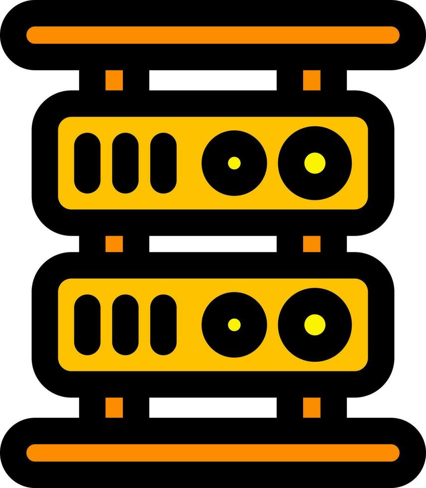 servidor icono en naranja y amarillo color. vector
