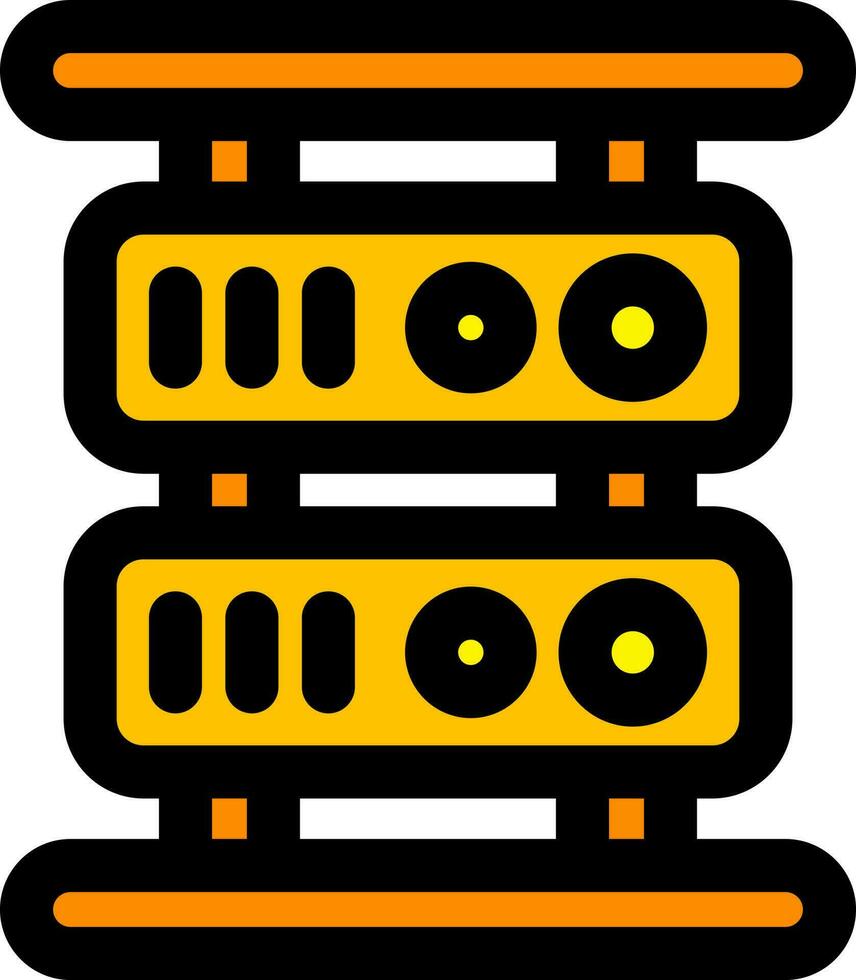 Server icon in orange and yellow color. vector