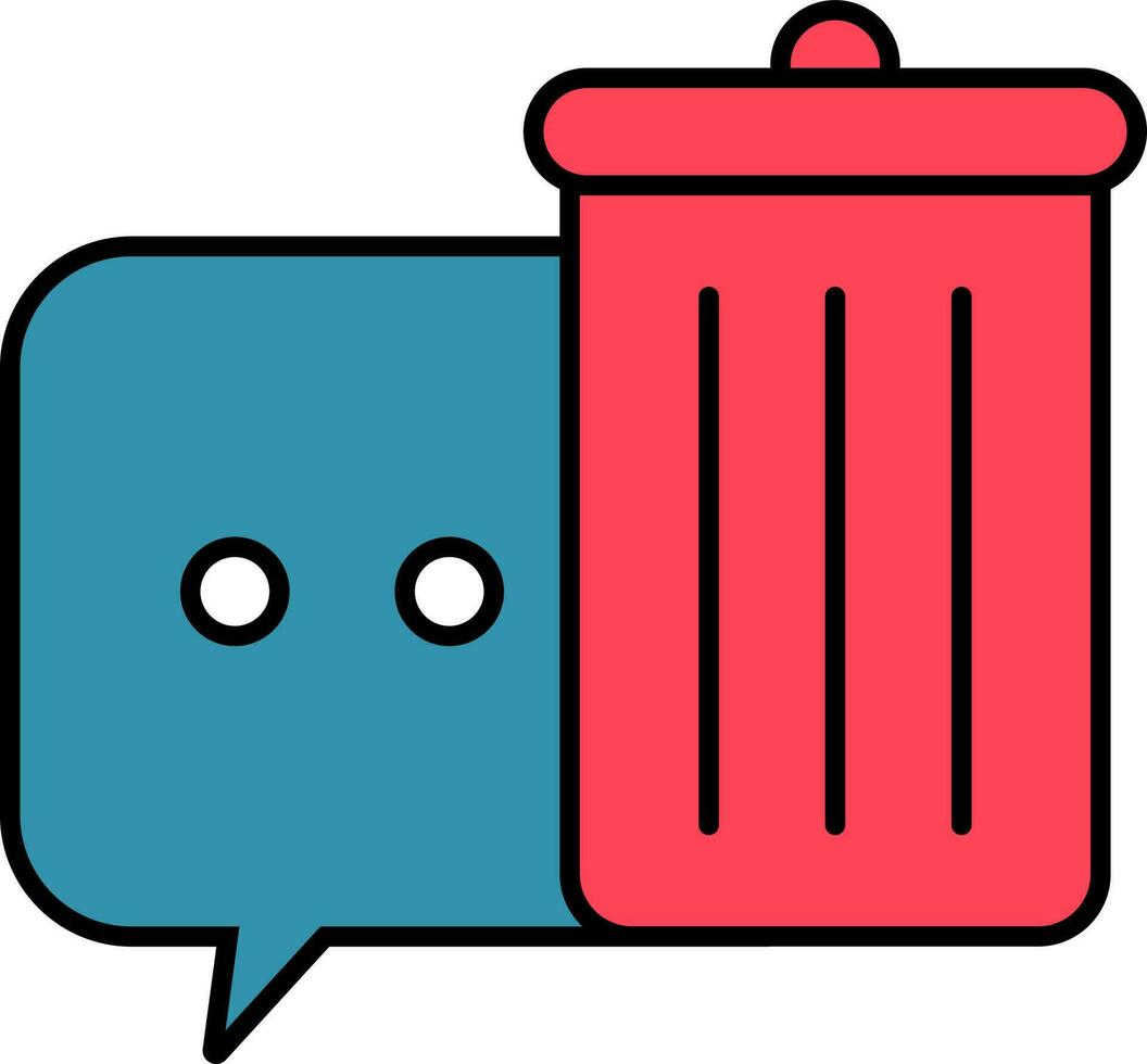 Delete Message icon in red and blue color. vector