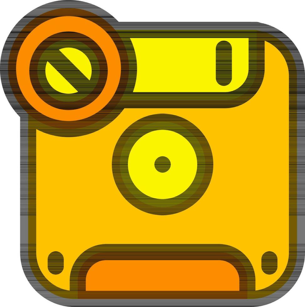 Block Floppy Disk icon in yellow and orange color. vector