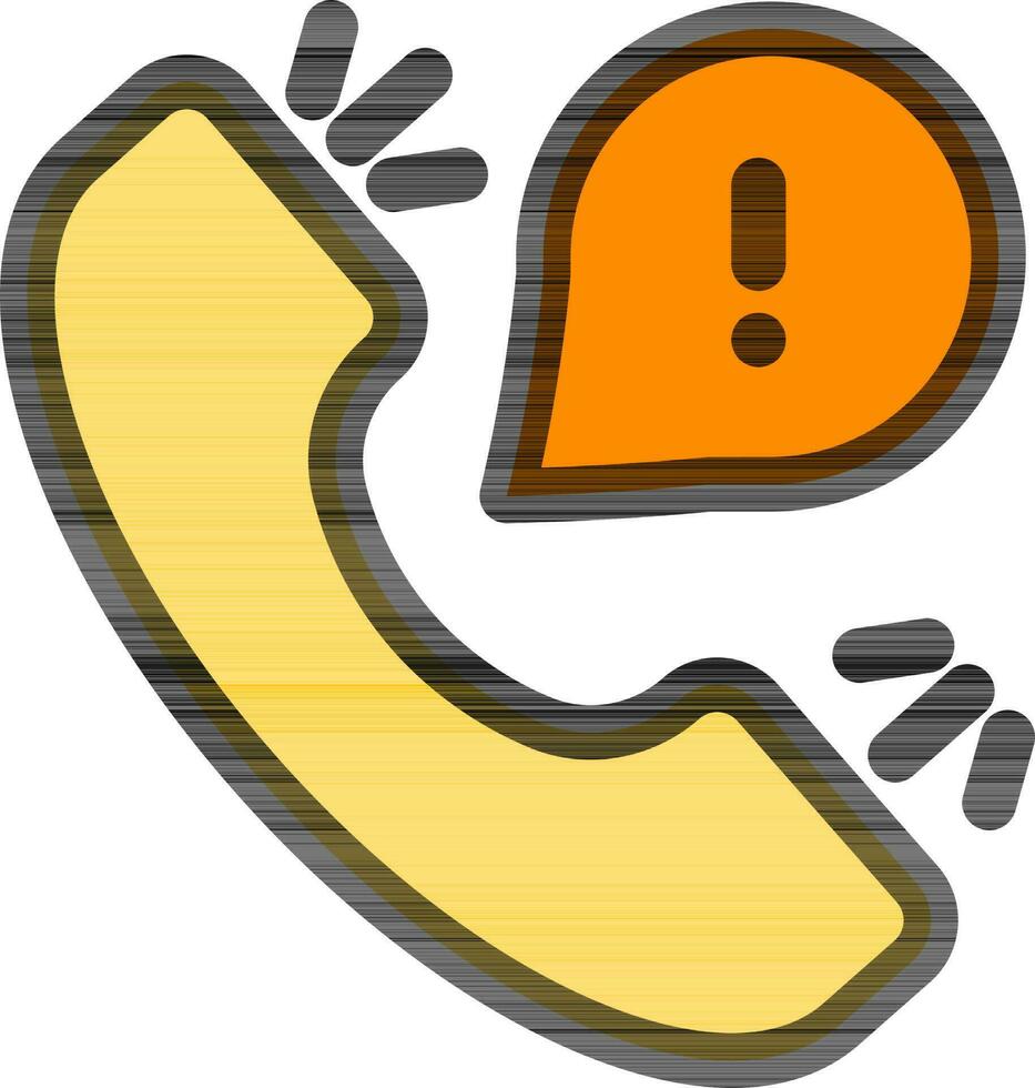 Warning or Notification Phone Call Message icon in flat style. vector