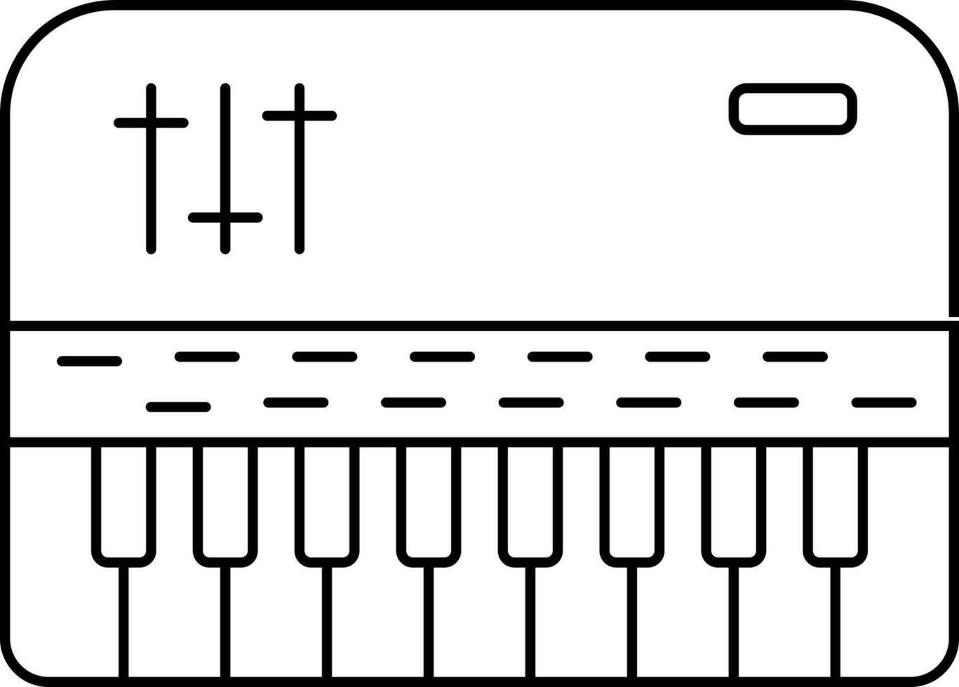 Black line art synthesizer. vector