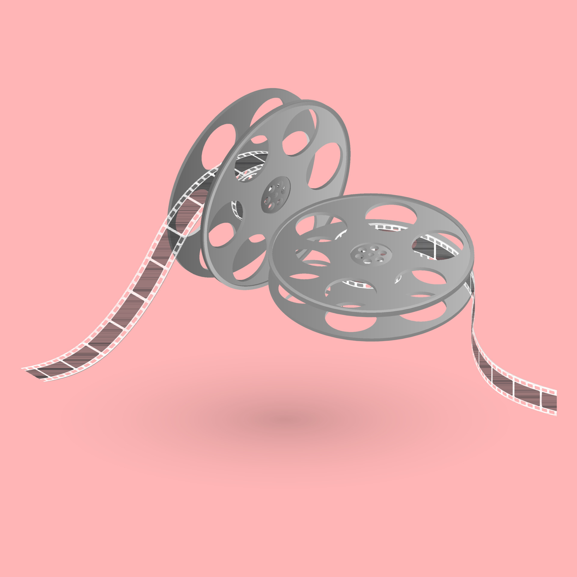 3D illustration of film reel on pink background. 24460449 Vector Art at ...