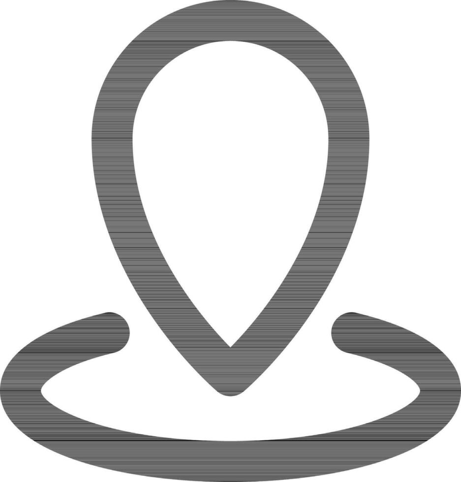 Location icon in black line art. vector