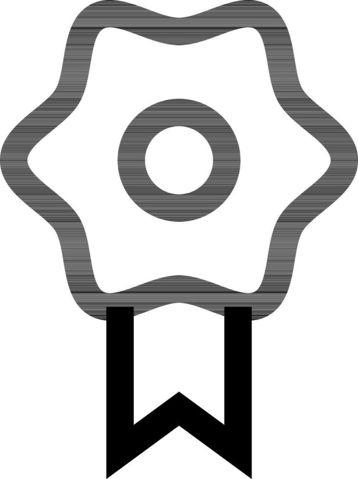 Medal or badge icon in line art. vector