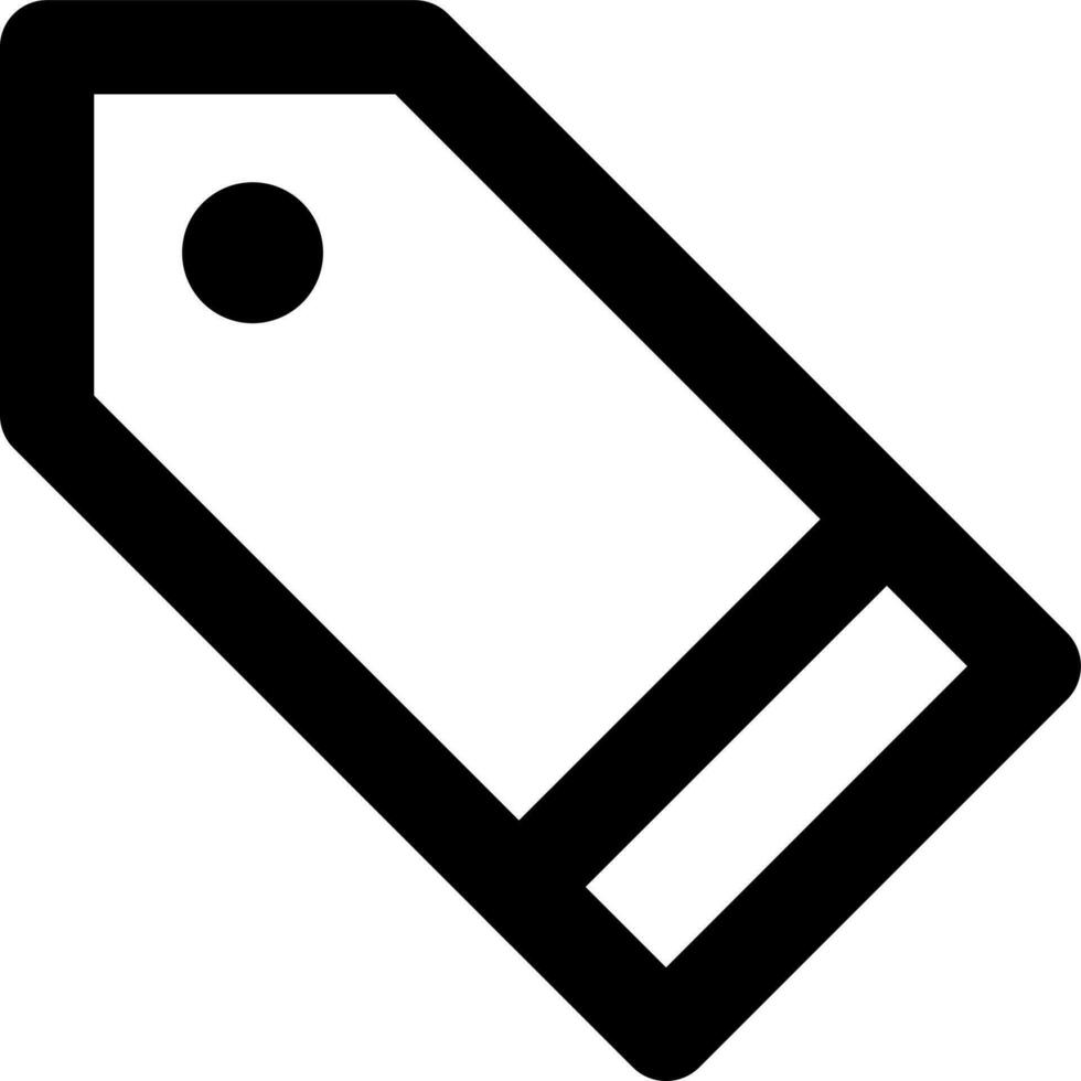 Flat style tag icon in line art. vector