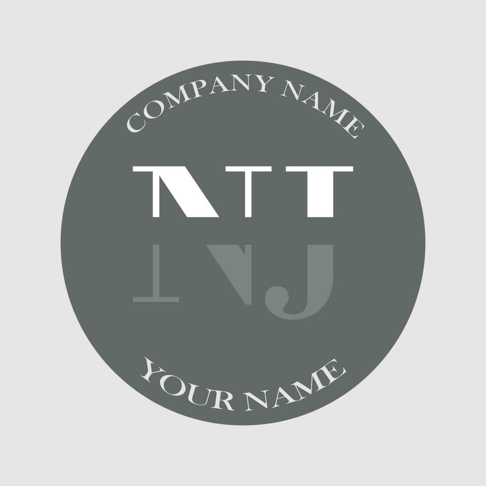 initial NJ logo letter monogram luxury hand drawn vector
