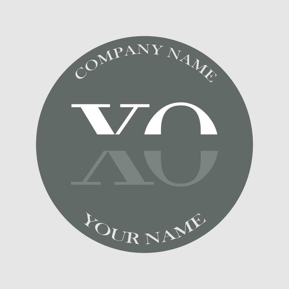 initial XO logo letter monogram luxury hand drawn vector