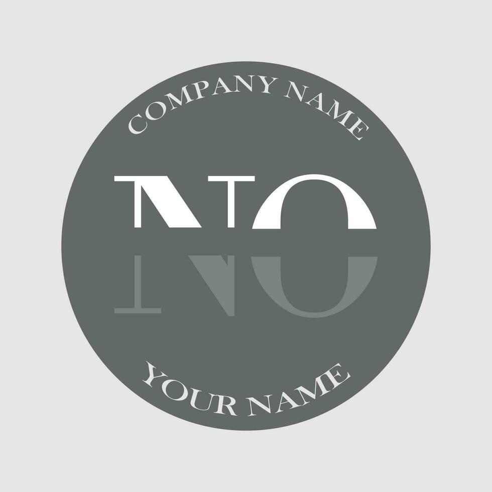 initial NO logo letter monogram luxury hand drawn vector