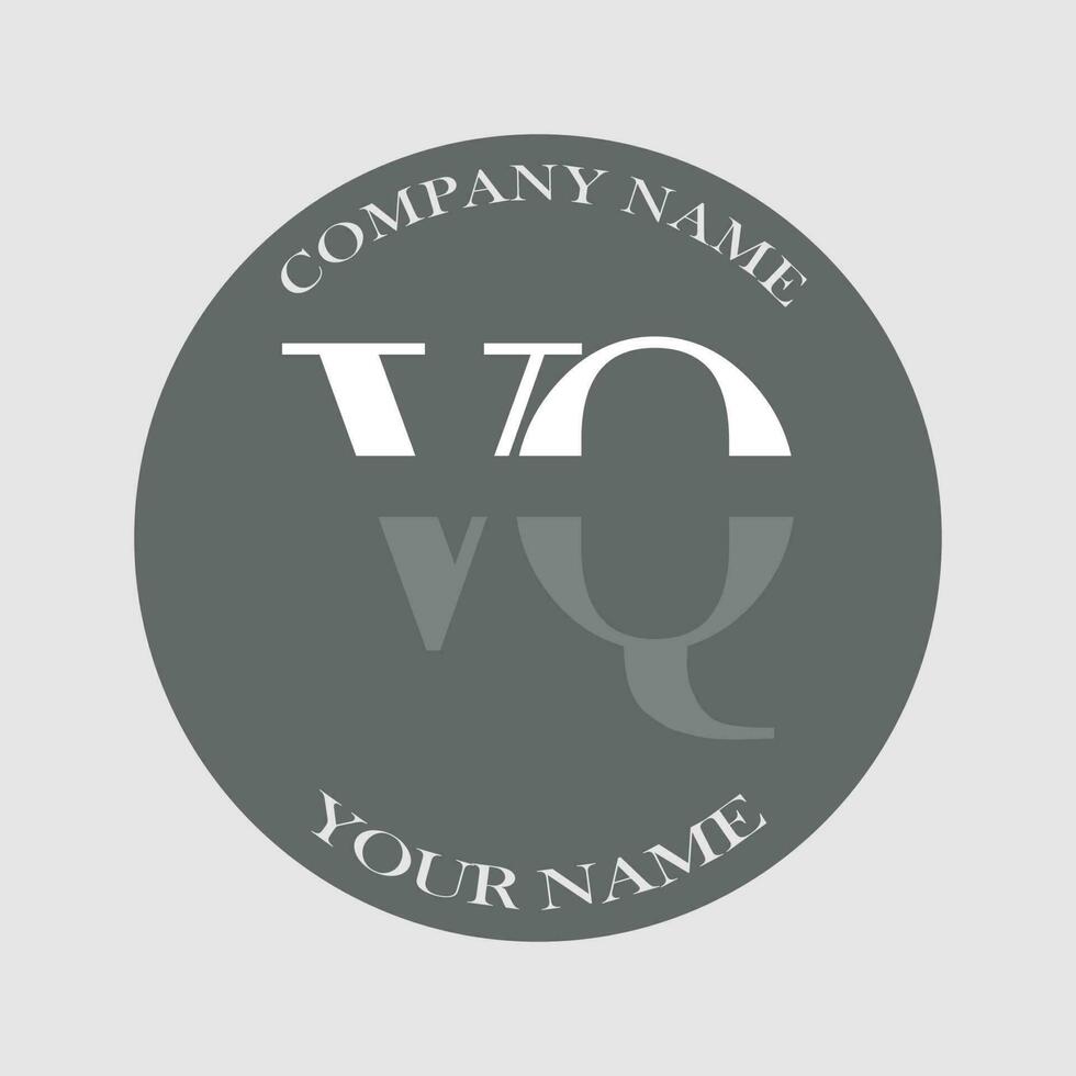 initial VQ logo letter monogram luxury hand drawn vector