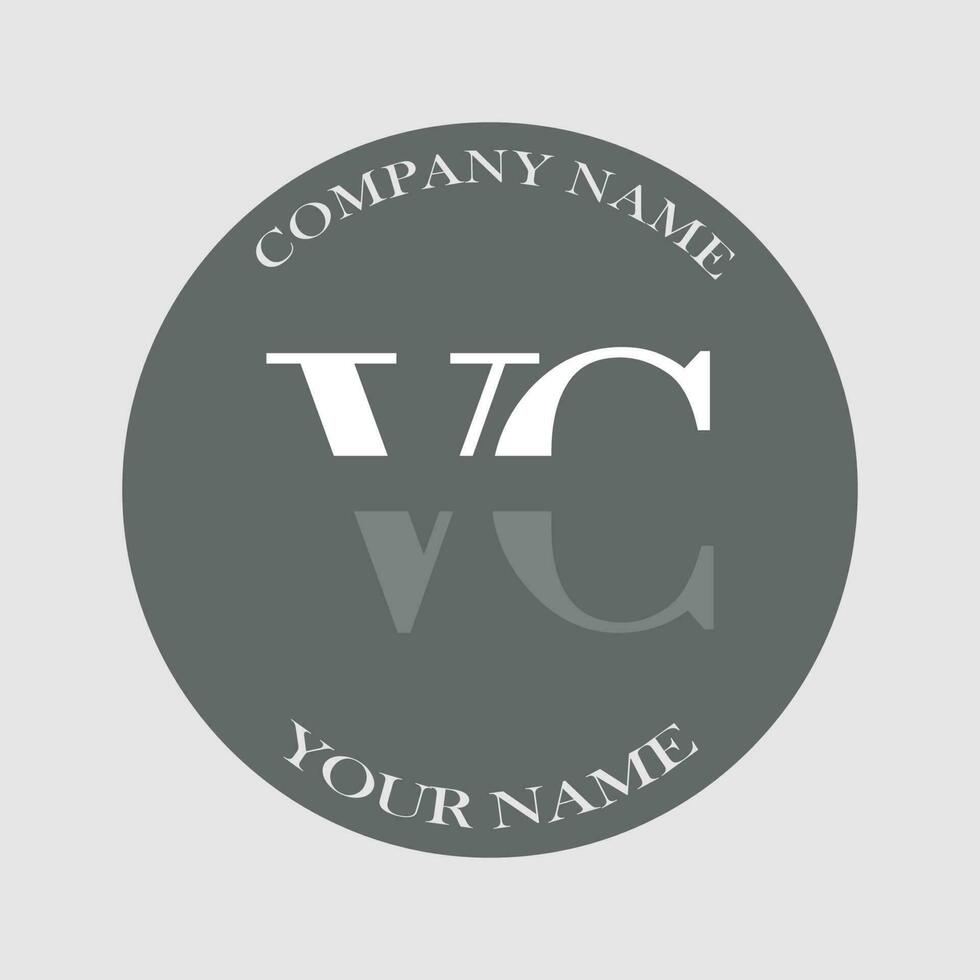 initial VC logo letter monogram luxury hand drawn vector