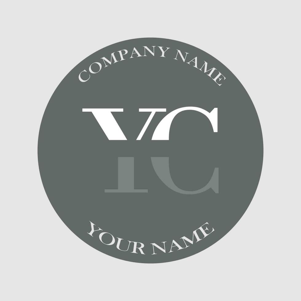 initial YC logo letter monogram luxury hand drawn vector